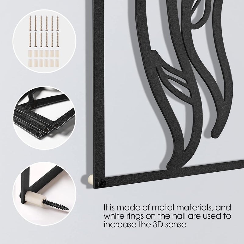 AGIOTA 3 Pcs Wall Decor Above Bed Minimalist Wall Art for Living Room Metal Line Art - Female Body, Black Room Decor for Bedroom Modern Wall Art for Indoor 15inch - Image 3